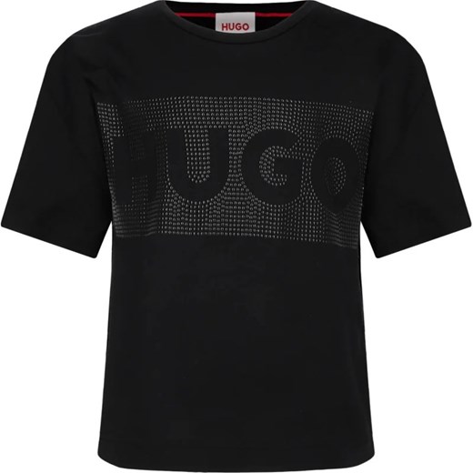 HUGO KIDS T-shirt | Regular Fit ze sklepu Gomez Fashion Store w kategorii Bluzki dziewczęce - zdjęcie 170399115