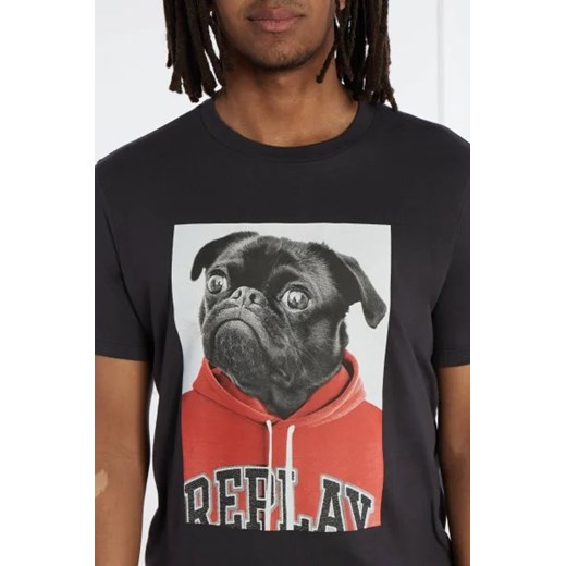T-shirt męski Replay z bawełny
