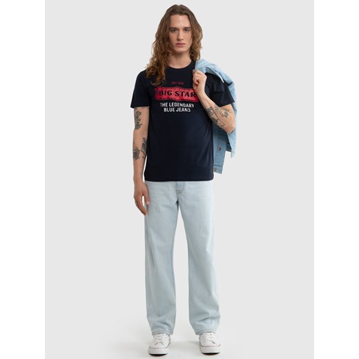 Koszulka męska z nadrukiem z linii Authentic granatowa Millaner 403 ze sklepu Big Star w kategorii T-shirty męskie - zdjęcie 170403405
