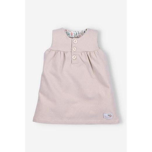 Różowa sukienka niemowlęca na ramiączkach PINK FLOWERS z bawełny organicznej ze sklepu 5.10.15 w kategorii Sukienki niemowlęce - zdjęcie 170405115