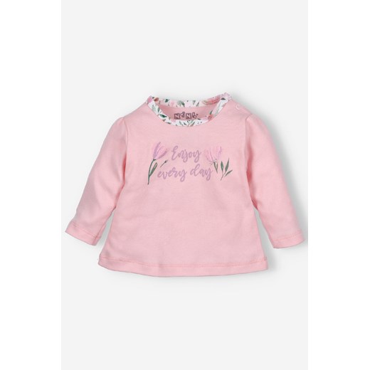 Bluzka niemowlęca PINK FLOWERS z bawełny organicznej różowa ze sklepu 5.10.15 w kategorii Kaftaniki i bluzki - zdjęcie 170405116