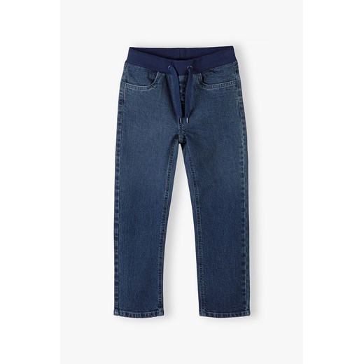 Spodnie jeansowe dla chłopca fason straight leg - niebieskie Lincoln & Sharks By 5.10.15. 140 5.10.15