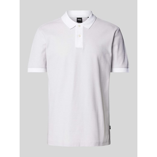 Koszulka polo o kroju slim fit z fakturowanym wzorem model ‘Phillipson’ ze sklepu Peek&Cloppenburg  w kategorii T-shirty męskie - zdjęcie 170406606