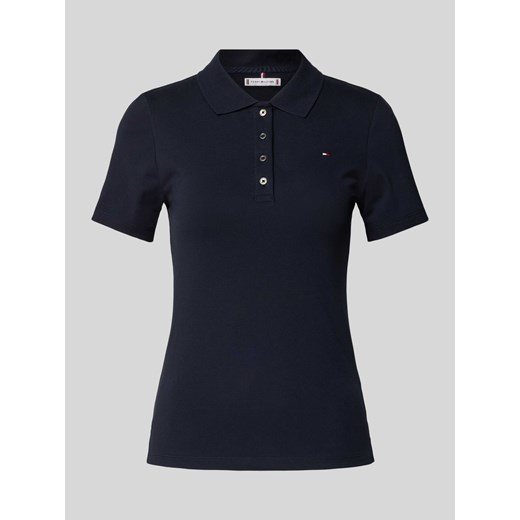 Koszulka polo o kroju slim fit z wyhaftowanym logo model ‘1985’ ze sklepu Peek&Cloppenburg  w kategorii Bluzki damskie - zdjęcie 170406707
