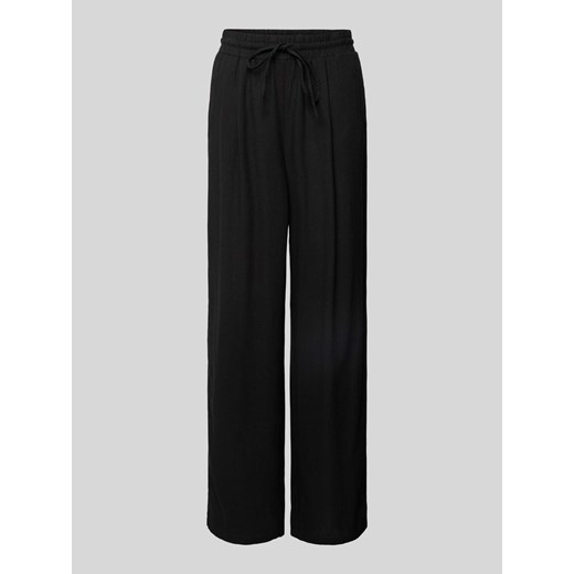 Spodnie z mieszanki wiskozy i lnu z szeroką nogawką i elastycznym pasem ze sklepu Peek&Cloppenburg  w kategorii Spodnie damskie - zdjęcie 170407037
