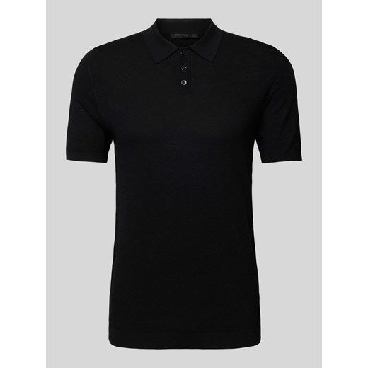 Koszulka polo o kroju slim fit z fakturowanym wzorem model ‘Triton’ ze sklepu Peek&Cloppenburg  w kategorii T-shirty męskie - zdjęcie 170407077