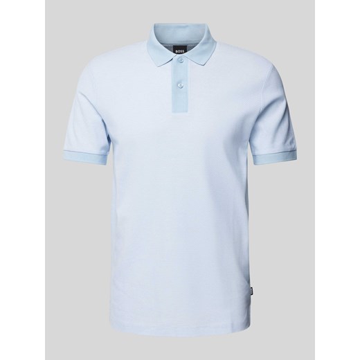Koszulka polo o kroju slim fit z fakturowanym wzorem model ‘Phillipson’ ze sklepu Peek&Cloppenburg  w kategorii T-shirty męskie - zdjęcie 170407335