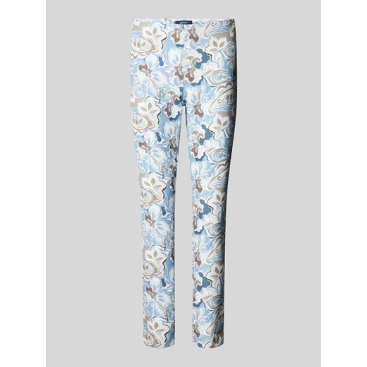 Spodnie materiałowe o kroju slim fit z kwiatowym wzorem na całej powierzchni Gardeur 46 Peek&Cloppenburg 