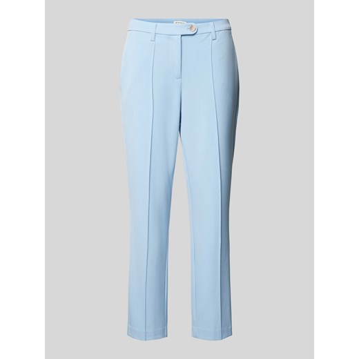 Spodnie materiałowe z prostą nogawką i zakładkami w pasie ze sklepu Peek&Cloppenburg  w kategorii Spodnie damskie - zdjęcie 170407636