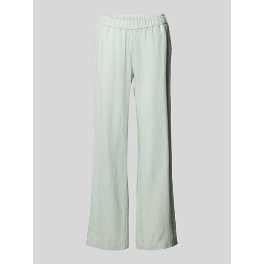 Spodnie lniane o kroju regular fit w jednolitym kolorze model ‘Summer’ ze sklepu Peek&Cloppenburg  w kategorii Spodnie damskie - zdjęcie 170407637