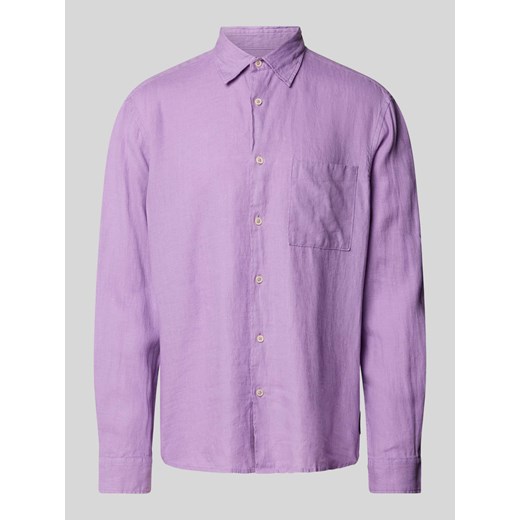 Koszula casualowa o kroju regular fit z lnu z kieszenią na piersi ze sklepu Peek&Cloppenburg  w kategorii Koszule męskie - zdjęcie 170408126