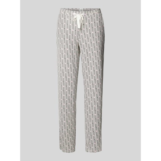 Spodnie materiałowe z prostą nogawką i wzorem na całej powierzchni model ‘Mix+Relax’ ze sklepu Peek&Cloppenburg  w kategorii Spodnie damskie - zdjęcie 170408379