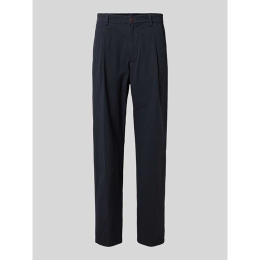 Spodnie materiałowe o luźnym kroju z fakturowanym wzorem model ‘LEAD’ ze sklepu Peek&Cloppenburg  w kategorii Spodnie męskie - zdjęcie 170408438