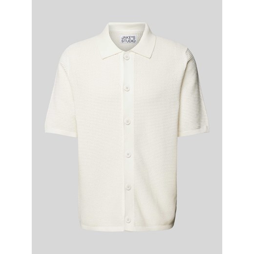 Koszulka polo o kroju regular fit z ażurowym wzorem ze sklepu Peek&Cloppenburg  w kategorii T-shirty męskie - zdjęcie 170408805