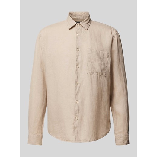 Koszula casualowa o kroju regular fit z lnu z kieszenią na piersi ze sklepu Peek&Cloppenburg  w kategorii Koszule męskie - zdjęcie 170409088