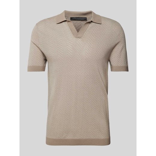 Koszulka polo o kroju slim fit ze wzorem w jodełkę model 'BRAIAN' ze sklepu Peek&Cloppenburg  w kategorii T-shirty męskie - zdjęcie 170409157