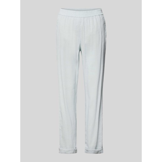 Spodnie lniane o kroju regular fit z elastycznym pasem ze sklepu Peek&Cloppenburg  w kategorii Spodnie damskie - zdjęcie 170409285