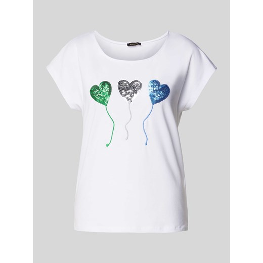 T-shirt z cekinowym obszyciem ze sklepu Peek&Cloppenburg  w kategorii Bluzki damskie - zdjęcie 170409517