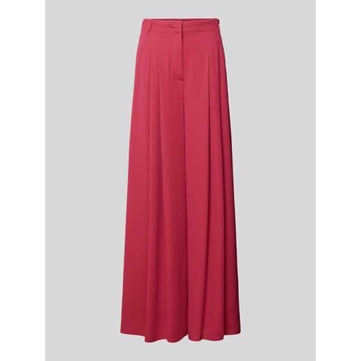 Spodnie materiałowe z szeroką nogawką i zakładkami w pasie ze sklepu Peek&Cloppenburg  w kategorii Spodnie damskie - zdjęcie 170409536
