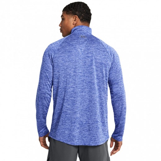 Męska bluza treningowa nierozpinana bez kaptura Under Armour UA Tech 2.0 1/2 Zip - niebieska ze sklepu Sportstylestory.com w kategorii Bluzy męskie - zdjęcie 170410498