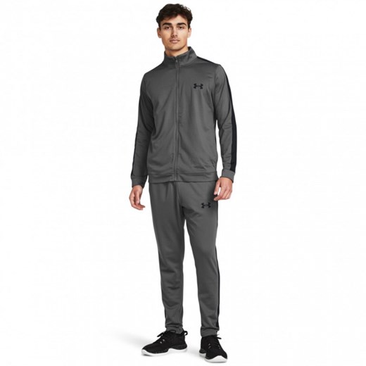 Męski dres komplet treningowy Under Armour UA Rivel Knit Track Suit - szary ze sklepu Sportstylestory.com w kategorii Dresy męskie - zdjęcie 170410529