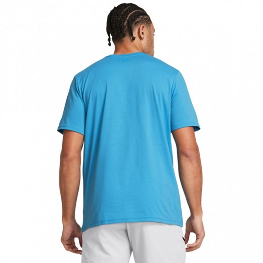 Męski t-shirt z nadrukiem Under Armour UA M Sportstyle LC SS - niebieski ze sklepu Sportstylestory.com w kategorii T-shirty męskie - zdjęcie 170410647