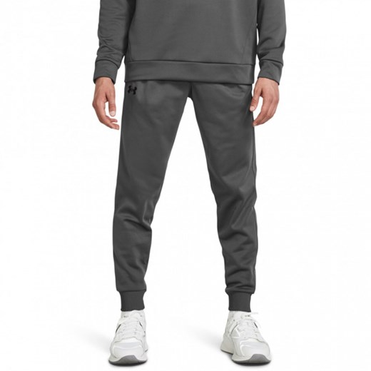 Męskie spodnie treningowe Under Armour UA Armour Fleece Joggers - szare ze sklepu Sportstylestory.com w kategorii Spodnie męskie - zdjęcie 170410657