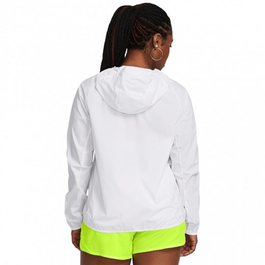 Damska kurtka do biegania Under Armour Launch Lightweight Jacket - biała ze sklepu Sportstylestory.com w kategorii Kurtki damskie - zdjęcie 170410845