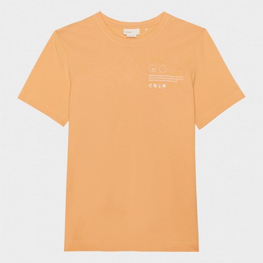 Męski t-shirt z nadrukiem Outhorn OTHWSS24TTSHM1490 - pomarańczowy ze sklepu Sportstylestory.com w kategorii T-shirty męskie - zdjęcie 170410868