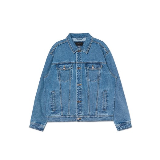 Cropp - Ciemnoniebieska kurtka jeansowa - granatowy ze sklepu Cropp w kategorii Kurtki męskie - zdjęcie 170411579