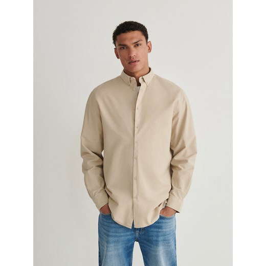 Reserved - Koszula comfort fit - beżowy ze sklepu Reserved w kategorii Koszule męskie - zdjęcie 170411735