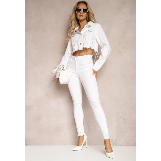 Białe Jeansy Skinny Regular Waist Alernifa ze sklepu Renee odzież w kategorii Jeansy damskie - zdjęcie 170412565