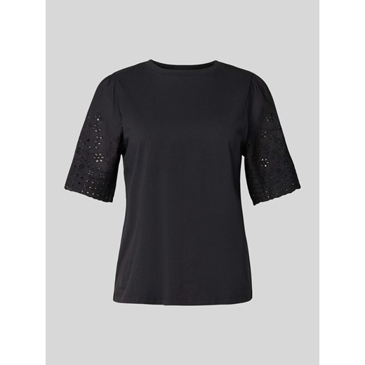T-shirt z haftem angielskim model ‘YASLEX’ ze sklepu Peek&Cloppenburg  w kategorii Bluzki damskie - zdjęcie 170413808