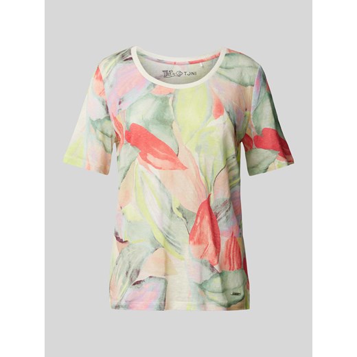 T-shirt lniany z kwiatowym nadrukiem na całej powierzchni model ‘Esra’ Toni Dress 40 Peek&Cloppenburg 