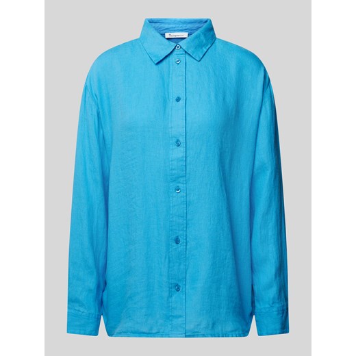 Bluzka lniana o kroju relaxed fit z listwą guzikową ze sklepu Peek&Cloppenburg  w kategorii Koszule damskie - zdjęcie 170414047