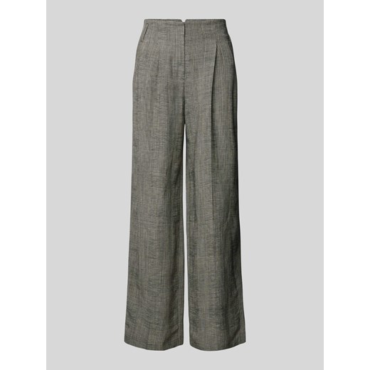 Spodnie materiałowe o rozkloszowanym kroju ze wzorem w kratę glencheck ze sklepu Peek&Cloppenburg  w kategorii Spodnie damskie - zdjęcie 170414126