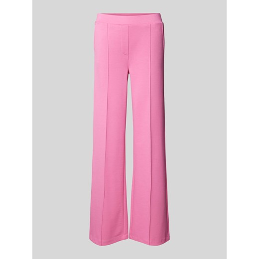 Spodnie materiałowe o rozkloszowanym kroju z przeszytymi zakładkami w pasie ze sklepu Peek&Cloppenburg  w kategorii Spodnie damskie - zdjęcie 170414159