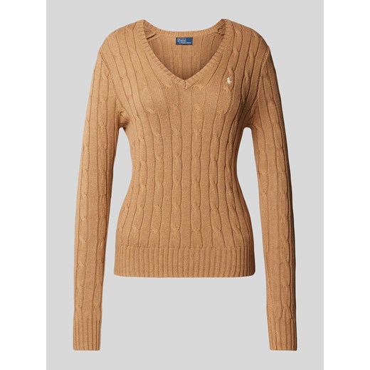 Sweter z dzianiny z detalem z logo model ‘KIMBERLY’ ze sklepu Peek&Cloppenburg  w kategorii Swetry damskie - zdjęcie 170414248