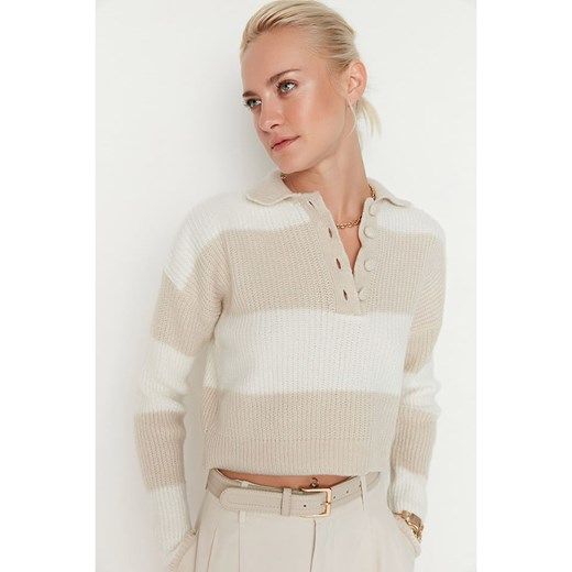 trendyol Sweter w kolorze kremowo-beżowym Trendyol S okazyjna cena Limango Polska