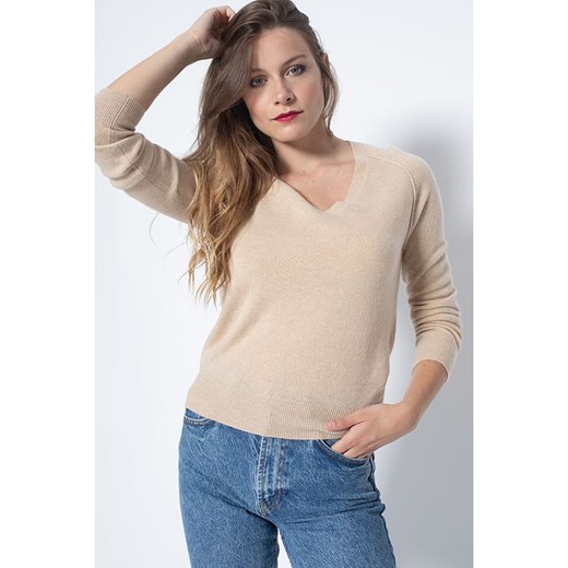 Perfect Cashmere Kaszmirowy sweter &quot;Penelope&quot; w kolorze beżowym ze sklepu Limango Polska w kategorii Swetry damskie - zdjęcie 170414599