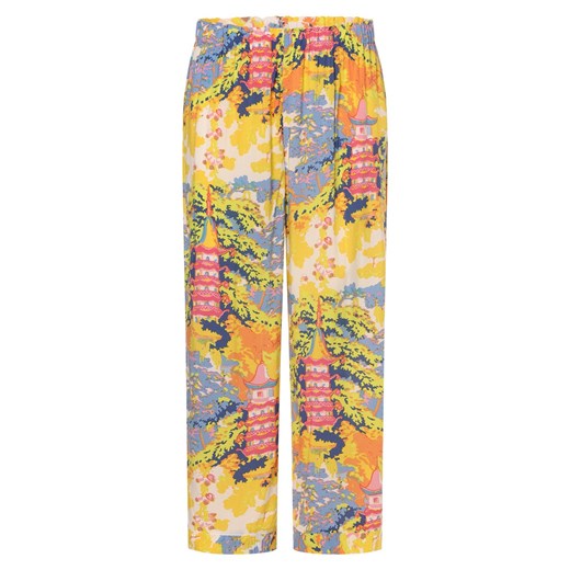 Marie Lund Damskie spodnie od piżamy Kobiety wiskoza żółty wzorzysty ze sklepu vangraaf w kategorii Piżamy damskie - zdjęcie 170415646