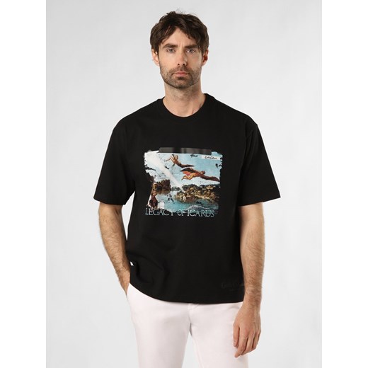 Carlo Colucci Koszulka męska Mężczyźni Bawełna czarny nadruk ze sklepu vangraaf w kategorii T-shirty męskie - zdjęcie 170415675