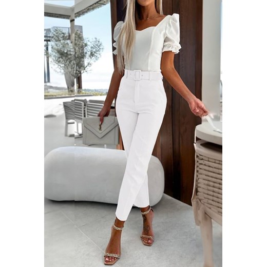 Spodnie FLOSINA WHITE ze sklepu Ivet Shop w kategorii Spodnie damskie - zdjęcie 170415787