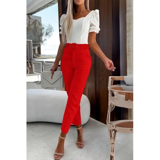 Spodnie FLOSINA RED ze sklepu Ivet Shop w kategorii Spodnie damskie - zdjęcie 170415788