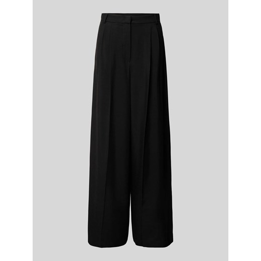 Spodnie materiałowe z szeroką nogawką i zakładkami w pasie model ‘DILETTA’ ze sklepu Peek&Cloppenburg  w kategorii Spodnie damskie - zdjęcie 170417225