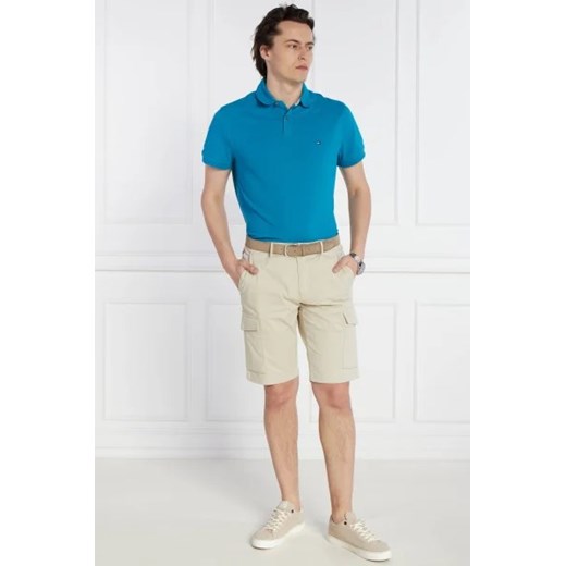 T-shirt męski niebieski Tommy Hilfiger casualowy z krótkim rękawem