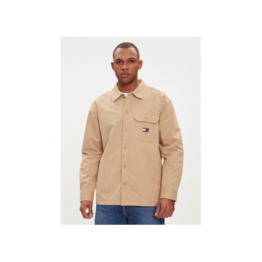 Tommy Jeans Koszula Essential DM0DM18331 Beżowy Regular Fit ze sklepu MODIVO w kategorii Koszule męskie - zdjęcie 170424688