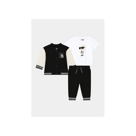 Karl Lagerfeld Kids Komplet dresowy Z30137 M Czarny Regular Fit ze sklepu MODIVO w kategorii Komplety niemowlęce - zdjęcie 170425078