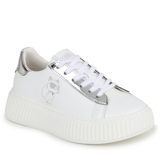 Buty sportowe dziecięce Karl Lagerfeld białe na jesień sznurowane 