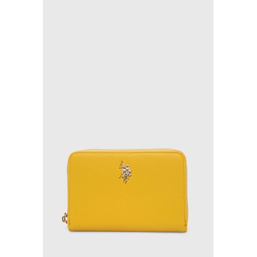U.S. Polo Assn. portfel damski kolor żółty ze sklepu ANSWEAR.com w kategorii Portfele damskie - zdjęcie 170427308